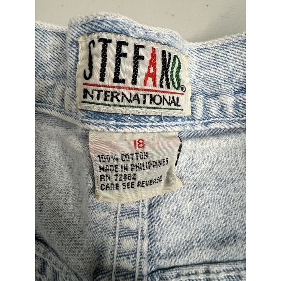 Vintage Stefano 80s Bows Acid Wash Jean Shorts High Rise Women’s Tag Size 18 - Picture 4 of 10